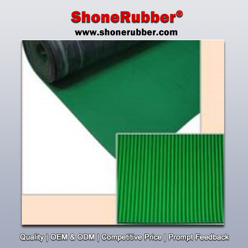 Flat Ribbed Rubber Matting - Roll ShoneRubber